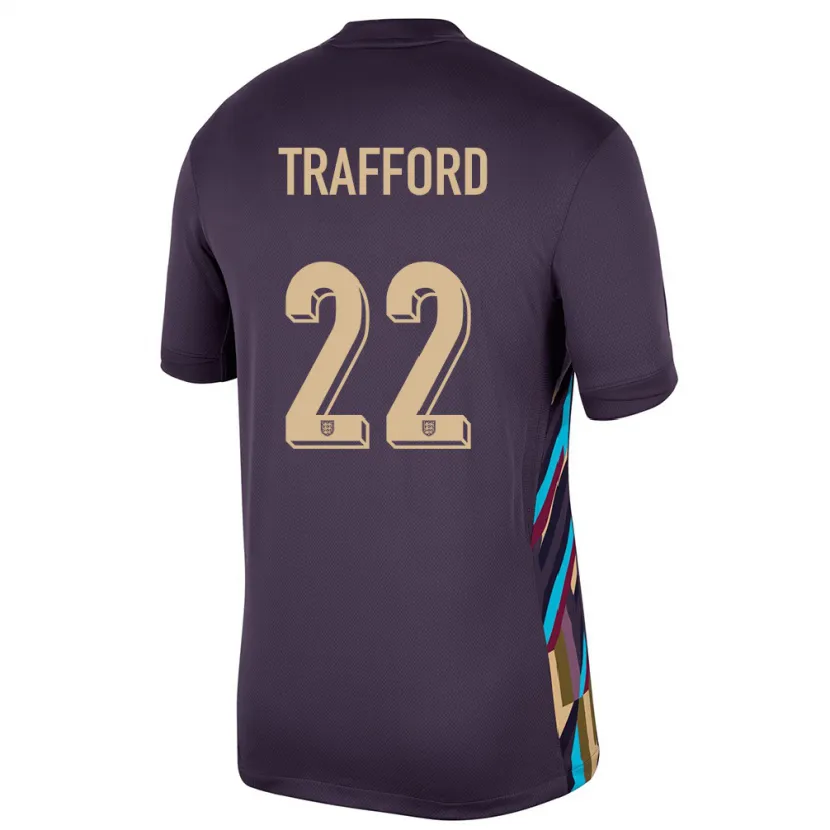 Danxen Barn England James Trafford #22 Mörkt Russin Bortatröja Matchtröjor 24-26 Tröjor T-Tröja