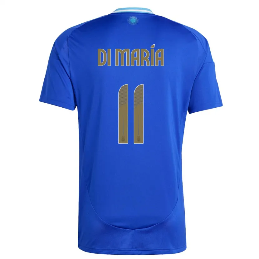 Danxen Barn Argentina Angel Di Maria #11 Blå Bortatröja Matchtröjor 24-26 Tröjor T-Tröja