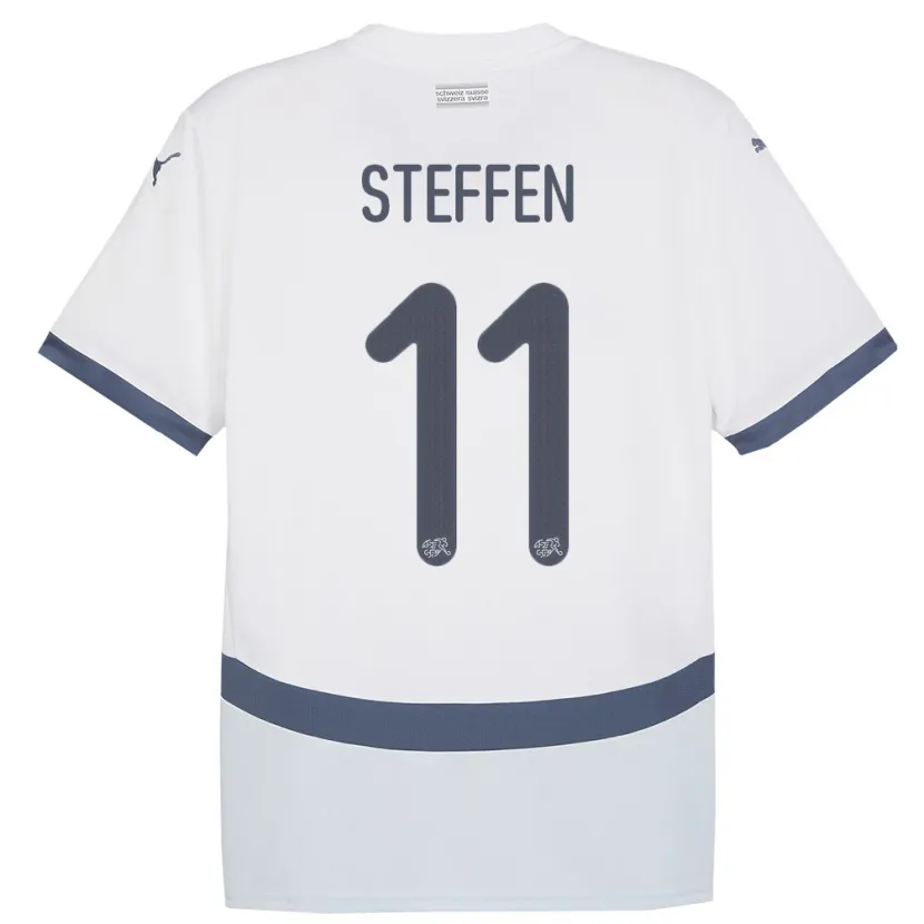Danxen Barn Schweiz Renato Steffen #11 Vit Bortatröja Matchtröjor 24-26 Tröjor T-Tröja