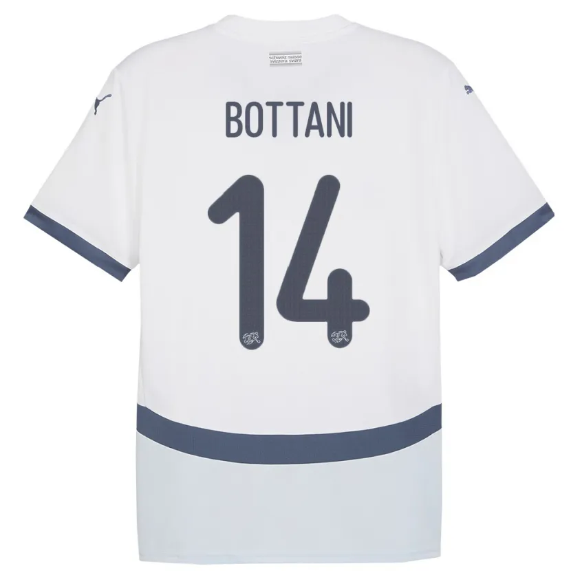 Danxen Barn Schweiz Mattia Bottani #14 Vit Bortatröja Matchtröjor 24-26 Tröjor T-Tröja