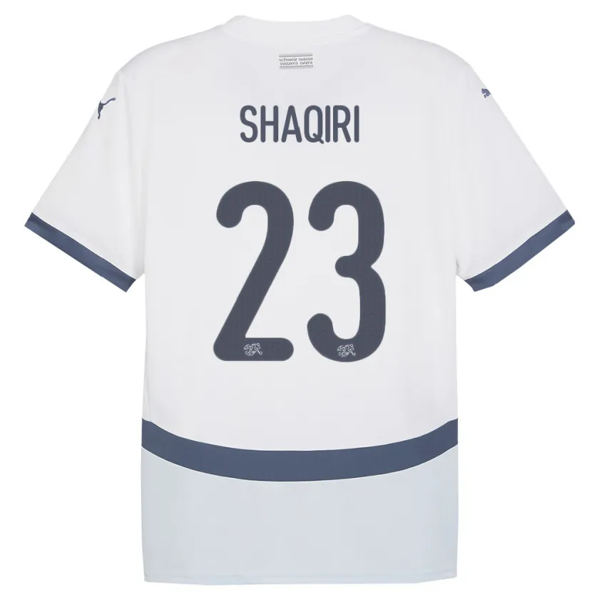 Danxen Barn Schweiz Xherdan Shaqiri #23 Vit Bortatröja Matchtröjor 24-26 Tröjor T-Tröja