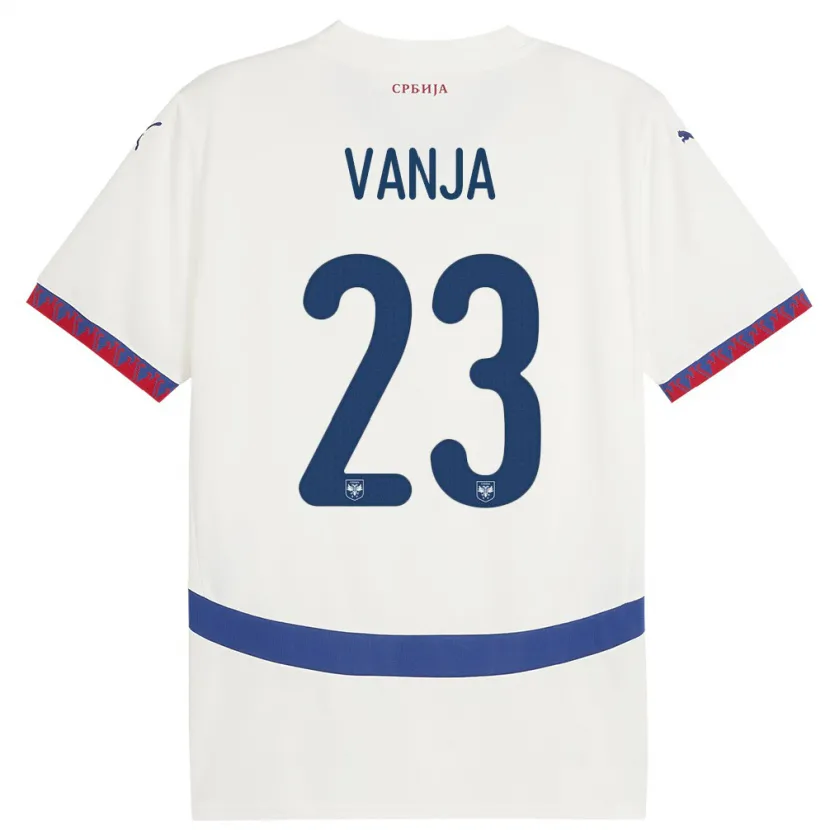 Danxen Barn Serbien Vanja Milinkovic-Savic #23 Vit Bortatröja Matchtröjor 24-26 Tröjor T-Tröja
