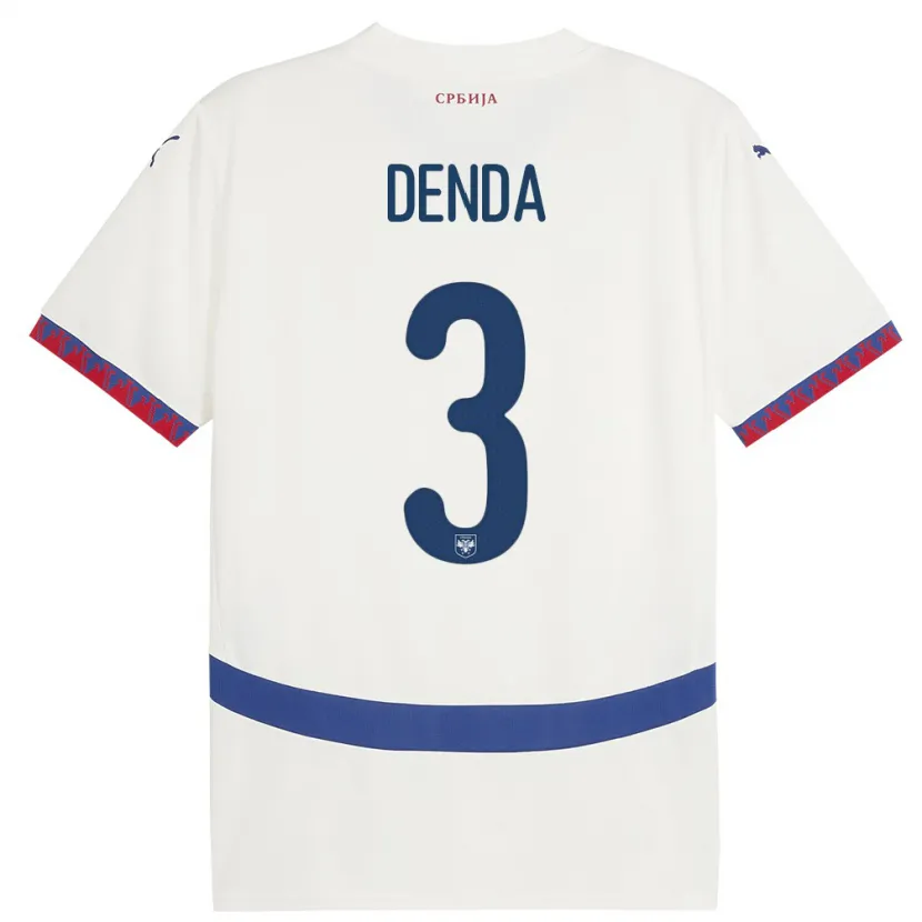 Danxen Barn Serbien Milica Denda #3 Vit Bortatröja Matchtröjor 24-26 Tröjor T-Tröja