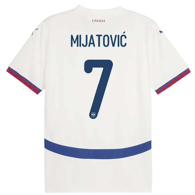 Danxen Barn Serbien Milica Mijatovic #7 Vit Bortatröja Matchtröjor 24-26 Tröjor T-Tröja