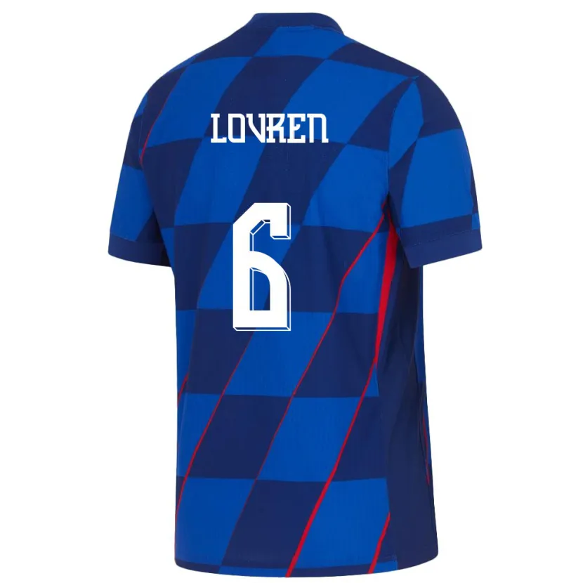 Danxen Barn Kroatien Dejan Lovren #6 Blå Bortatröja Matchtröjor 24-26 Tröjor T-Tröja