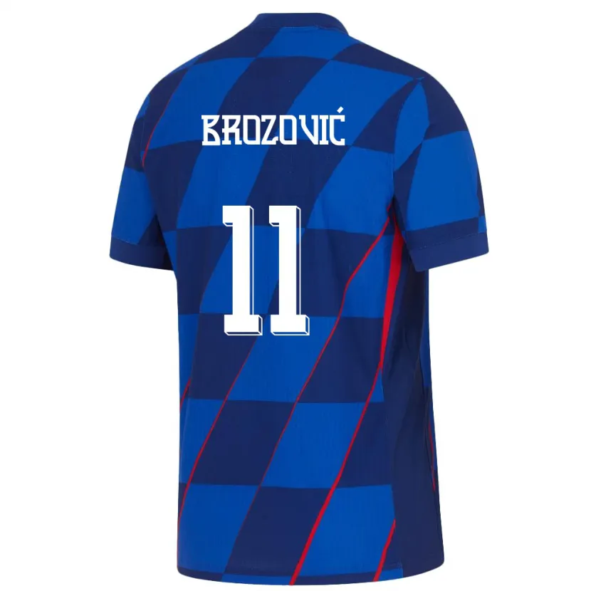 Danxen Barn Kroatien Marcelo Brozovic #11 Blå Bortatröja Matchtröjor 24-26 Tröjor T-Tröja