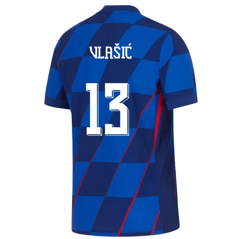 Danxen Barn Kroatien Nikola Vlasic #13 Blå Bortatröja Matchtröjor 24-26 Tröjor T-Tröja