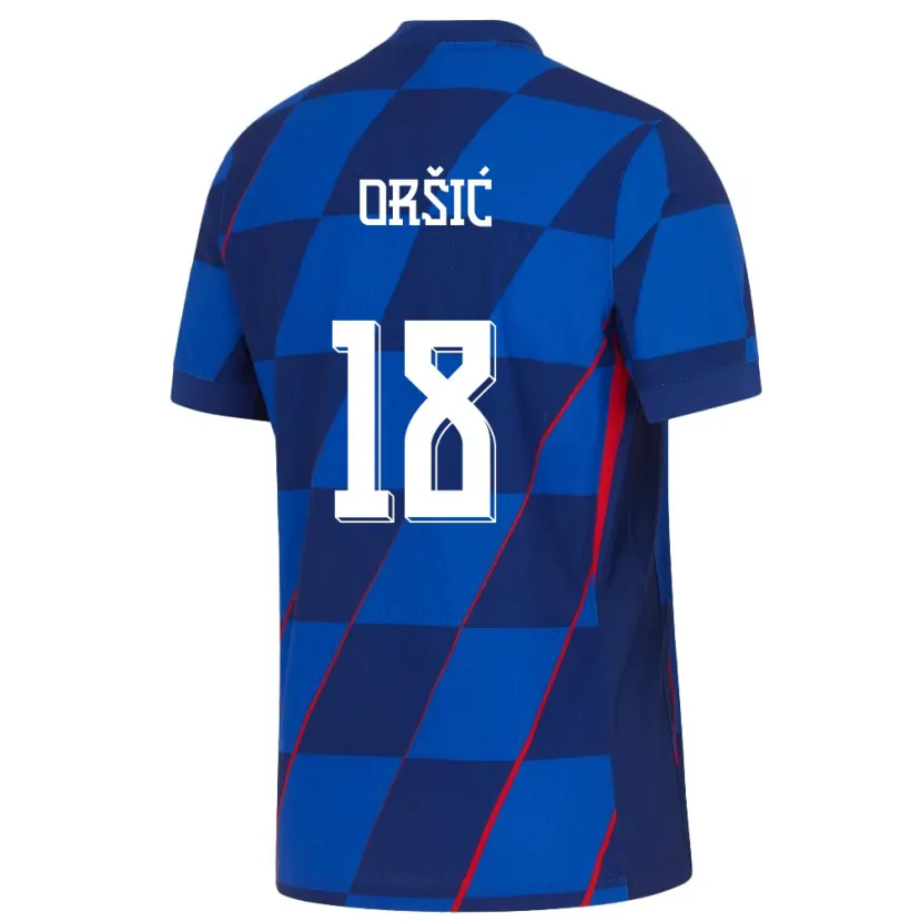 Danxen Barn Kroatien Mislav Orsic #18 Blå Bortatröja Matchtröjor 24-26 Tröjor T-Tröja