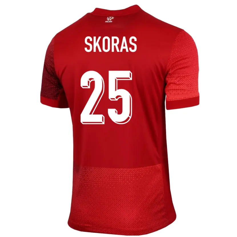 Danxen Barn Polen Michal Skoras #25 Röd Bortatröja Matchtröjor 24-26 Tröjor T-Tröja