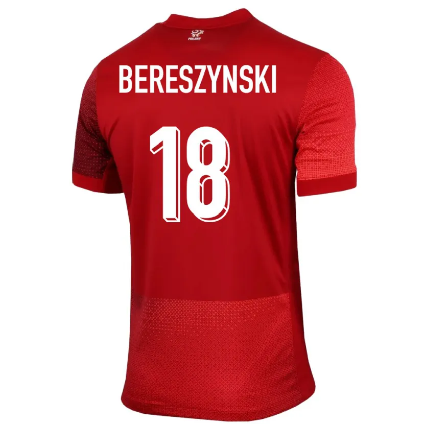 Danxen Barn Polen Bartosz Bereszynski #18 Röd Bortatröja Matchtröjor 24-26 Tröjor T-Tröja