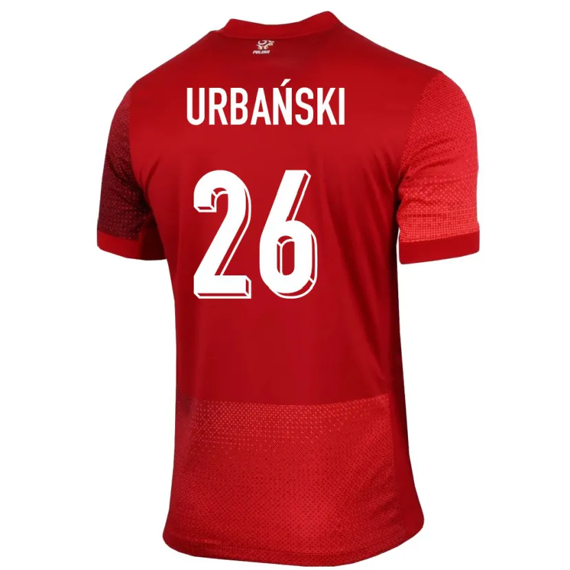 Danxen Barn Polen Kacper Urbanski #26 Röd Bortatröja Matchtröjor 24-26 Tröjor T-Tröja