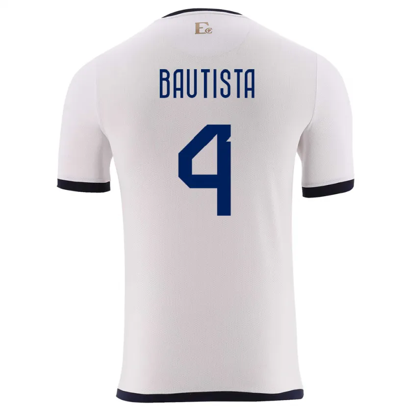 Danxen Barn Ecuador Davis Bautista #4 Vit Bortatröja Matchtröjor 24-26 Tröjor T-Tröja
