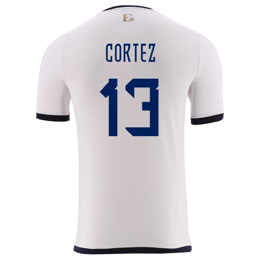 Danxen Barn Ecuador Steven Cortez #13 Vit Bortatröja Matchtröjor 24-26 Tröjor T-Tröja