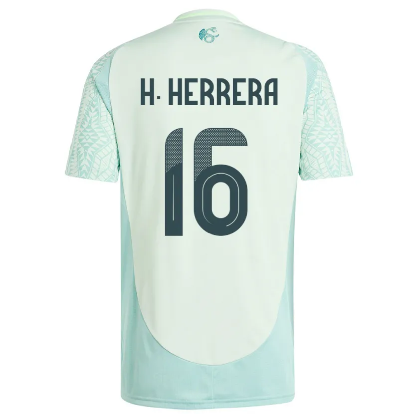 Danxen Barn Mexiko Hector Herrera #16 Linne Grön Bortatröja Matchtröjor 24-26 Tröjor T-Tröja