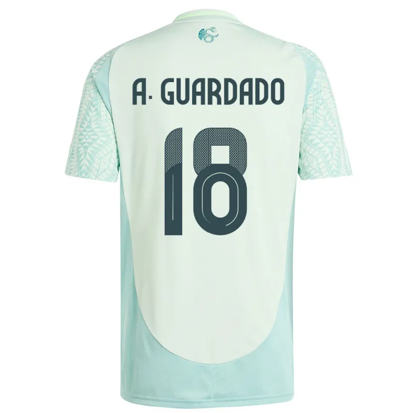 Danxen Barn Mexiko Andres Guardado #18 Linne Grön Bortatröja Matchtröjor 24-26 Tröjor T-Tröja