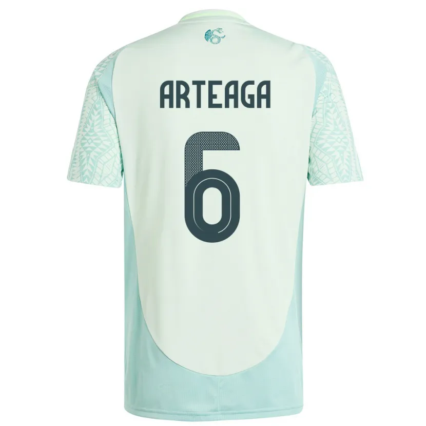 Danxen Barn Mexiko Gerardo Arteaga #6 Linne Grön Bortatröja Matchtröjor 24-26 Tröjor T-Tröja