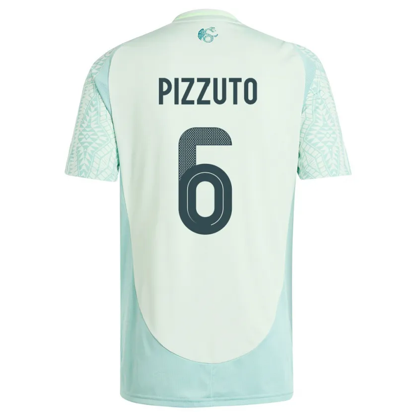 Danxen Barn Mexiko Eugenio Pizzuto #6 Linne Grön Bortatröja Matchtröjor 24-26 Tröjor T-Tröja