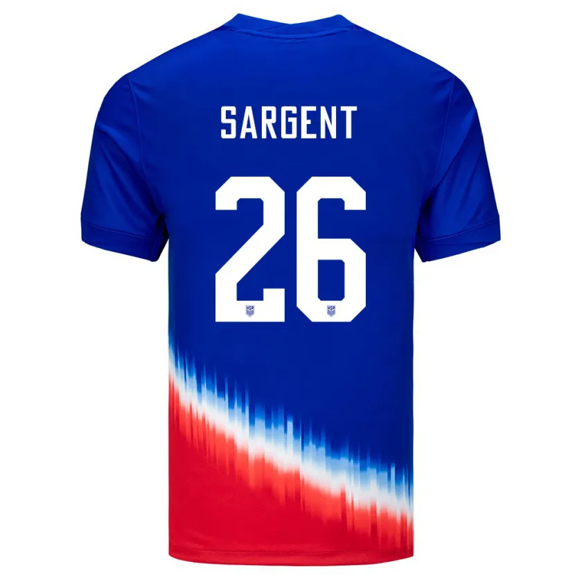 Danxen Barn Usa Josh Sargent #26 Blå Bortatröja Matchtröjor 24-26 Tröjor T-Tröja
