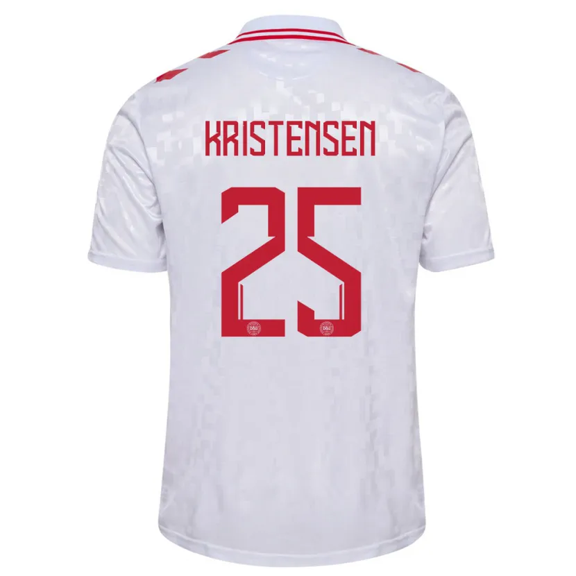 Danxen Barn Danmark Rasmus Kristensen #25 Vit Bortatröja Matchtröjor 24-26 Tröjor T-Tröja