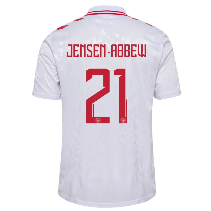 Danxen Barn Danmark Jonas Jensen-Abbew #21 Vit Bortatröja Matchtröjor 24-26 Tröjor T-Tröja