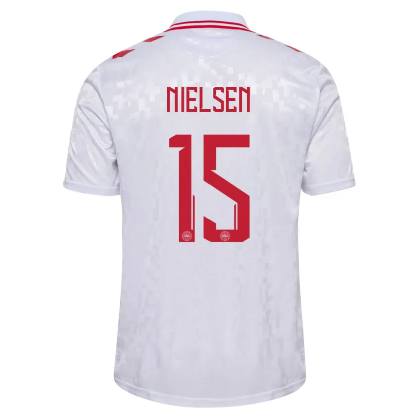 Danxen Barn Danmark Villads Nielsen #15 Vit Bortatröja Matchtröjor 24-26 Tröjor T-Tröja