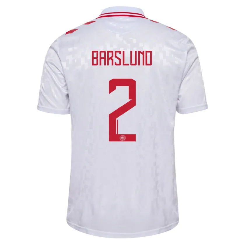 Danxen Barn Danmark Kaare Barslund #2 Vit Bortatröja Matchtröjor 24-26 Tröjor T-Tröja