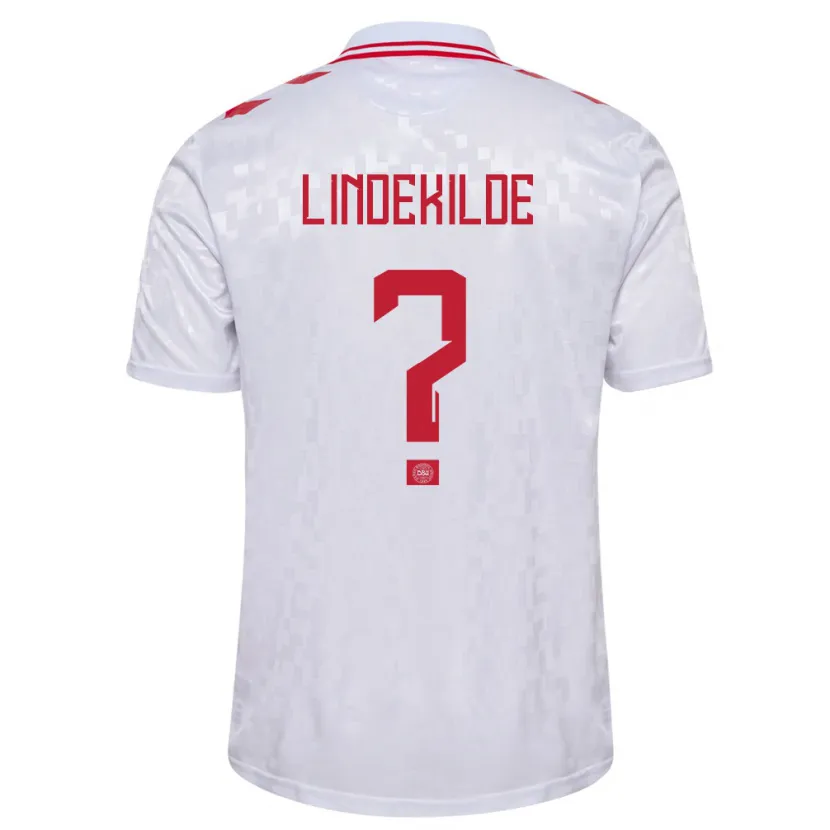 Danxen Barn Danmark Jonatan Lindekilde #0 Vit Bortatröja Matchtröjor 24-26 Tröjor T-Tröja