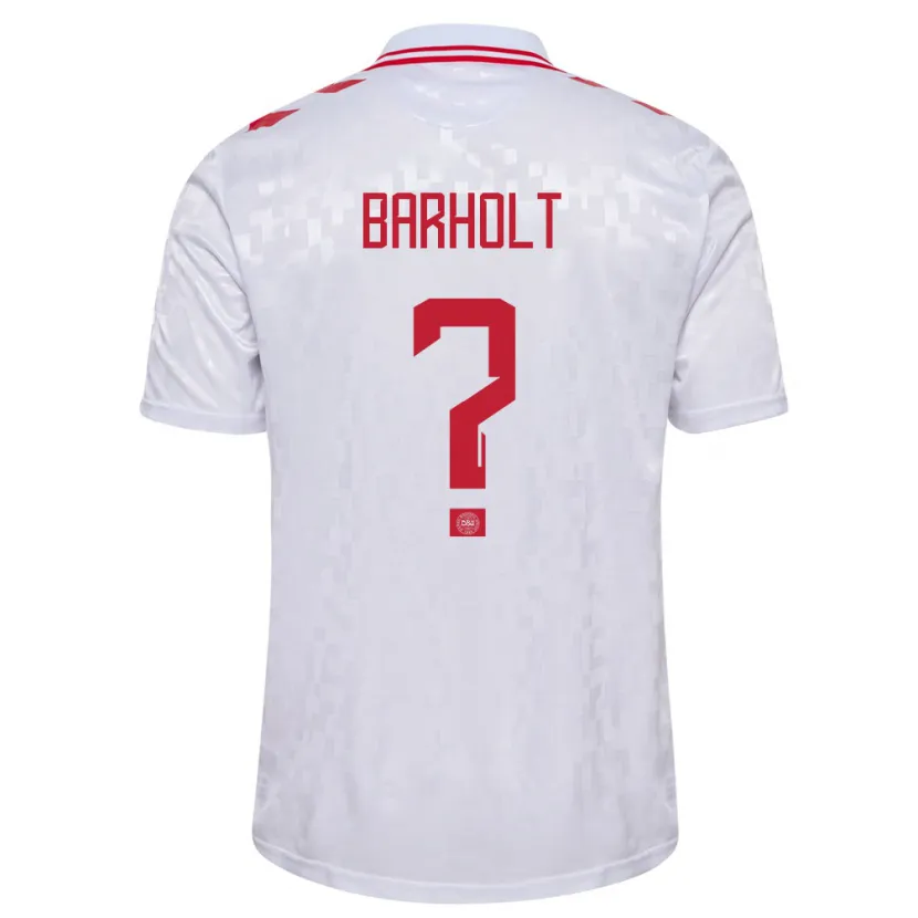 Danxen Barn Danmark Noah Barholt #0 Vit Bortatröja Matchtröjor 24-26 Tröjor T-Tröja