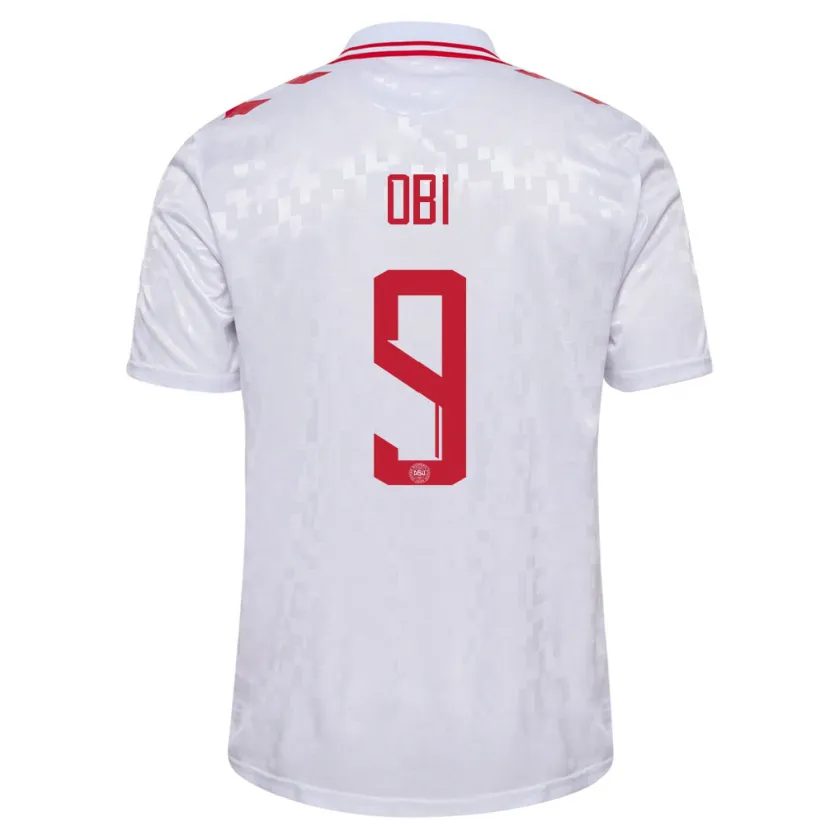 Danxen Barn Danmark Chido Obi #9 Vit Bortatröja Matchtröjor 24-26 Tröjor T-Tröja