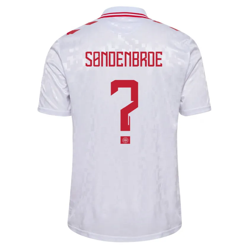 Danxen Barn Danmark Andreas Søndenbroe #0 Vit Bortatröja Matchtröjor 24-26 Tröjor T-Tröja