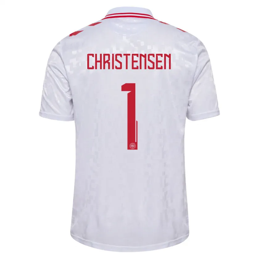 Danxen Barn Danmark Lene Christensen #1 Vit Bortatröja Matchtröjor 24-26 Tröjor T-Tröja