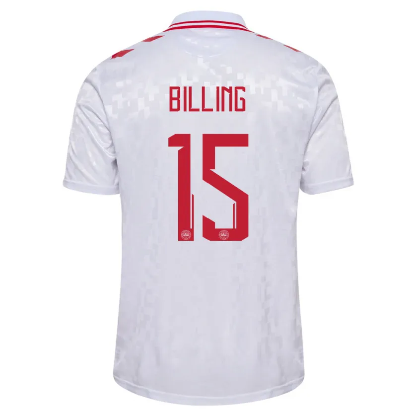 Danxen Barn Danmark Philip Billing #15 Vit Bortatröja Matchtröjor 24-26 Tröjor T-Tröja