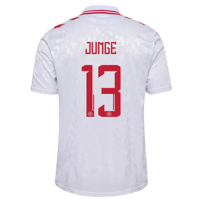 Danxen Barn Danmark Sofie Junge #13 Vit Bortatröja Matchtröjor 24-26 Tröjor T-Tröja