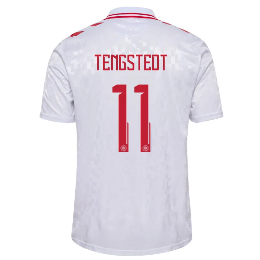 Danxen Barn Danmark Casper Tengstedt #11 Vit Bortatröja Matchtröjor 24-26 Tröjor T-Tröja