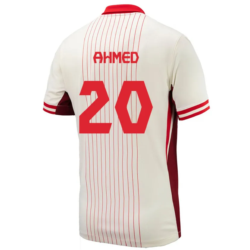 Danxen Barn Kanada Ali Ahmed #20 Vit Bortatröja Matchtröjor 24-26 Tröjor T-Tröja