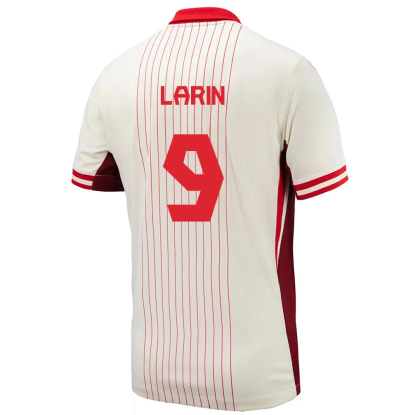 Danxen Barn Kanada Cyle Larin #9 Vit Bortatröja Matchtröjor 24-26 Tröjor T-Tröja