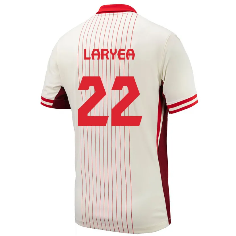 Danxen Barn Kanada Richie Laryea #22 Vit Bortatröja Matchtröjor 24-26 Tröjor T-Tröja