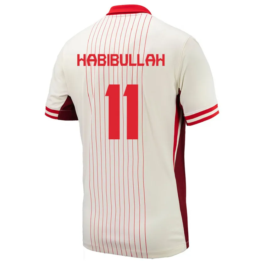 Danxen Barn Kanada Kamron Habibullah #11 Vit Bortatröja Matchtröjor 24-26 Tröjor T-Tröja