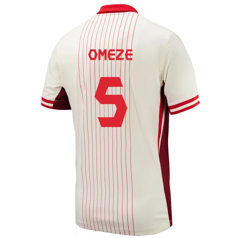 Danxen Barn Kanada Chimere Omeze #5 Vit Bortatröja Matchtröjor 24-26 Tröjor T-Tröja