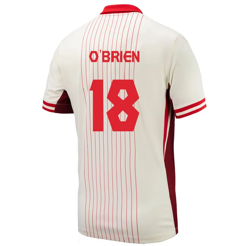 Danxen Barn Kanada Alexander O'brien #18 Vit Bortatröja Matchtröjor 24-26 Tröjor T-Tröja