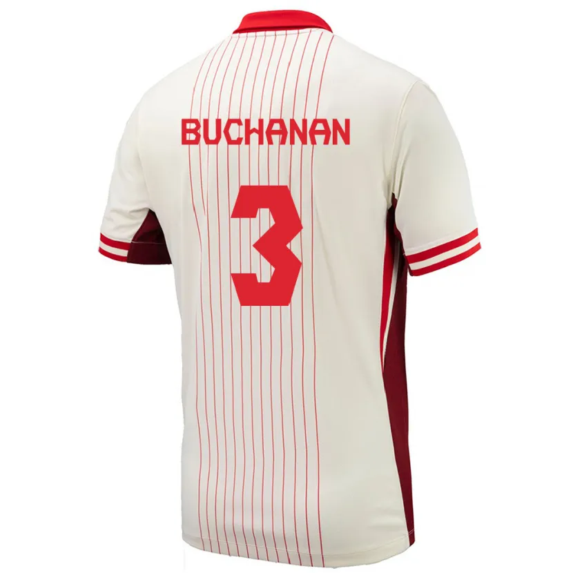 Danxen Barn Kanada Kadeisha Buchanan #3 Vit Bortatröja Matchtröjor 24-26 Tröjor T-Tröja