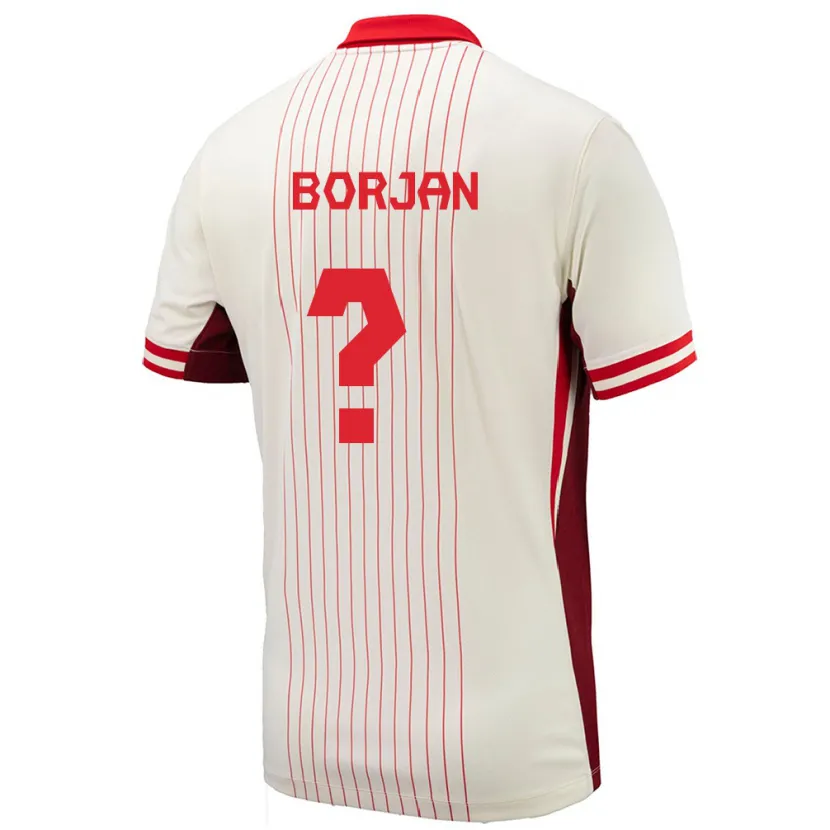 Danxen Barn Kanada Nikola Borjan #0 Vit Bortatröja Matchtröjor 24-26 Tröjor T-Tröja