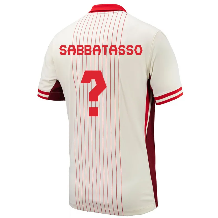 Danxen Barn Kanada Jeronimo Sabbatasso #0 Vit Bortatröja Matchtröjor 24-26 Tröjor T-Tröja