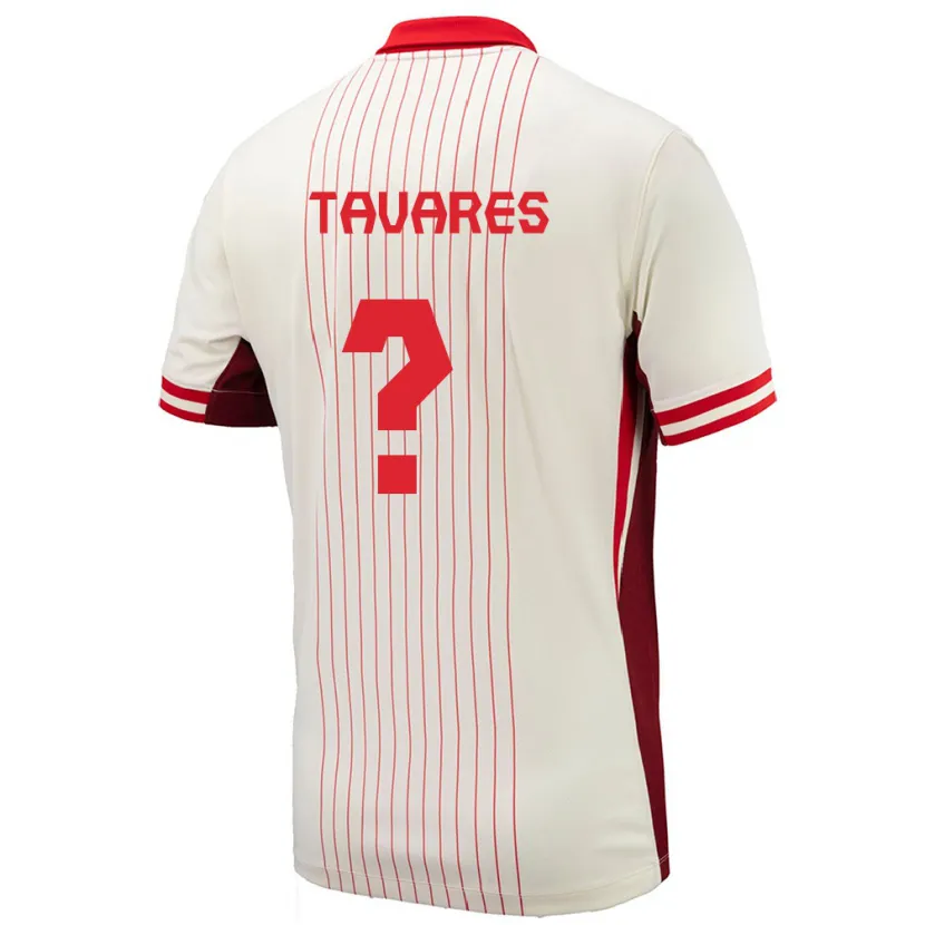 Danxen Barn Kanada Hugo Tavares #0 Vit Bortatröja Matchtröjor 24-26 Tröjor T-Tröja