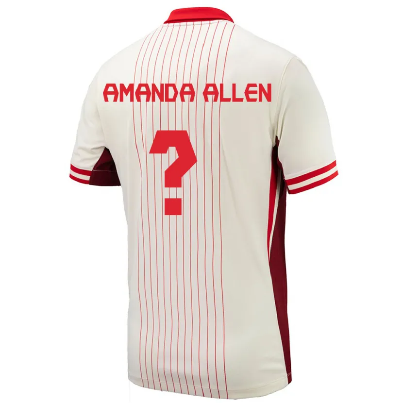 Danxen Barn Kanada Amanda Allen #0 Vit Bortatröja Matchtröjor 24-26 Tröjor T-Tröja