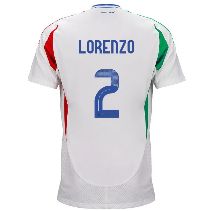 Danxen Barn Italien Giovanni Di Lorenzo #2 Vit Bortatröja Matchtröjor 24-26 Tröjor T-Tröja