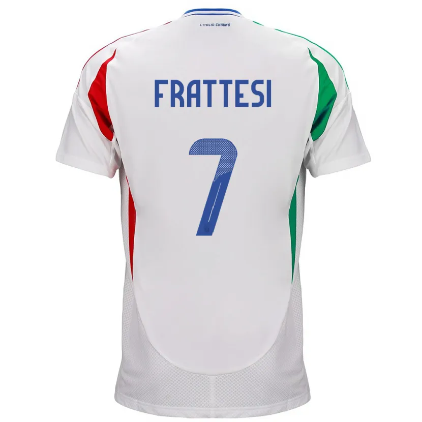 Danxen Barn Italien Davide Frattesi #7 Vit Bortatröja Matchtröjor 24-26 Tröjor T-Tröja