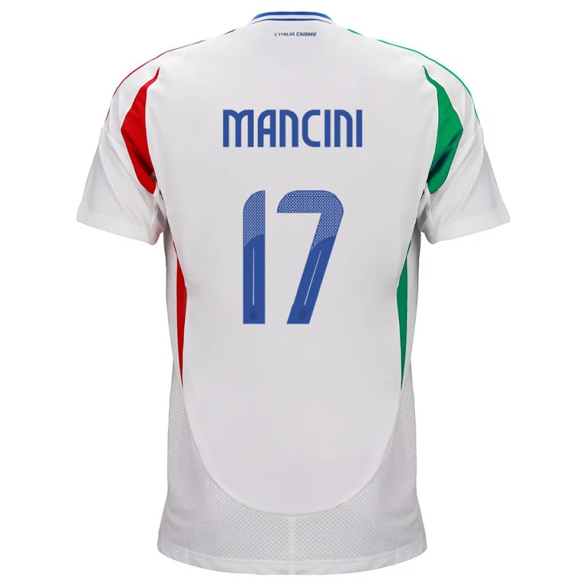 Danxen Barn Italien Gianluca Mancini #17 Vit Bortatröja Matchtröjor 24-26 Tröjor T-Tröja