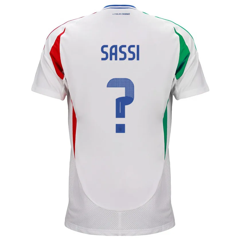 Danxen Barn Italien Jacopo Sassi #0 Vit Bortatröja Matchtröjor 24-26 Tröjor T-Tröja
