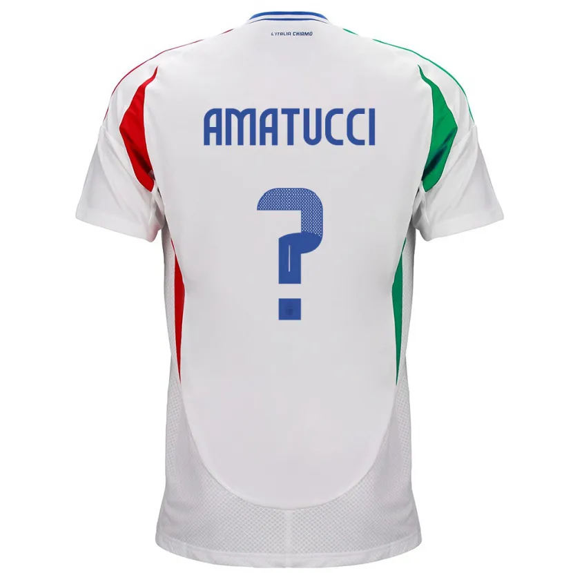 Danxen Barn Italien Lorenzo Amatucci #0 Vit Bortatröja Matchtröjor 24-26 Tröjor T-Tröja